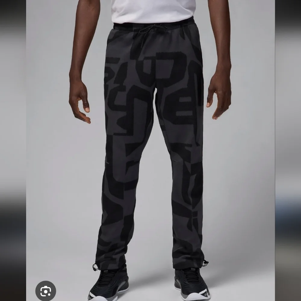 Jordan Sports Men's Black Patterned Dri Fit Pants_XL